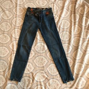 zara flower detailed jeans